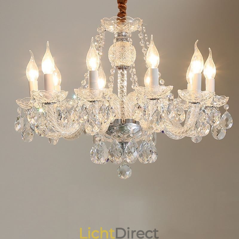 Transparante kristallen kroonluchter Europese luxe decoratieve plafondlamp