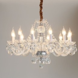 Transparante kristallen kroonluchter Europese luxe decoratieve plafondlamp