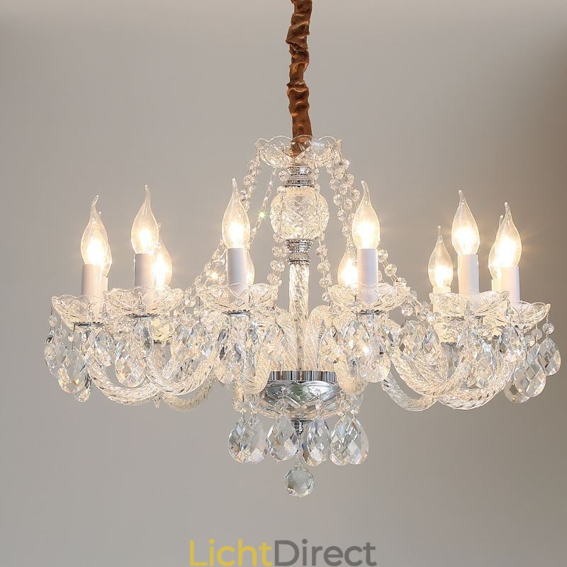 Transparante kristallen kroonluchter Europese luxe decoratieve plafondlamp