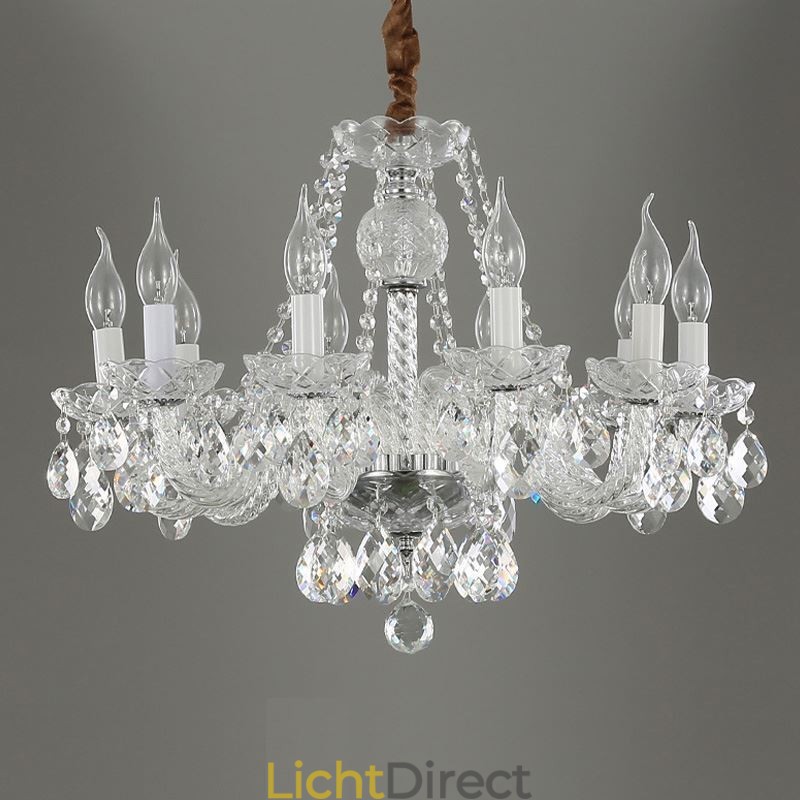 Transparante kristallen kroonluchter Europese luxe decoratieve plafondlamp