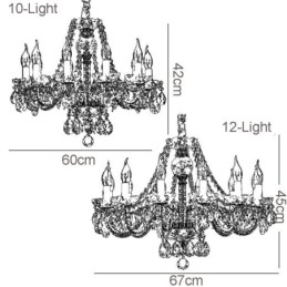 Transparante kristallen kroonluchter Europese luxe decoratieve plafondlamp