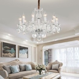 Transparante kristallen kroonluchter Europese luxe decoratieve plafondlamp