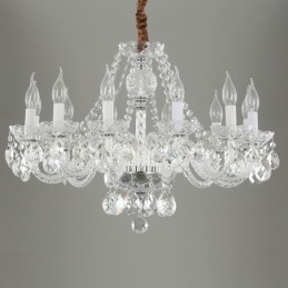 Transparante kristallen kroonluchter Europese luxe decoratieve plafondlamp