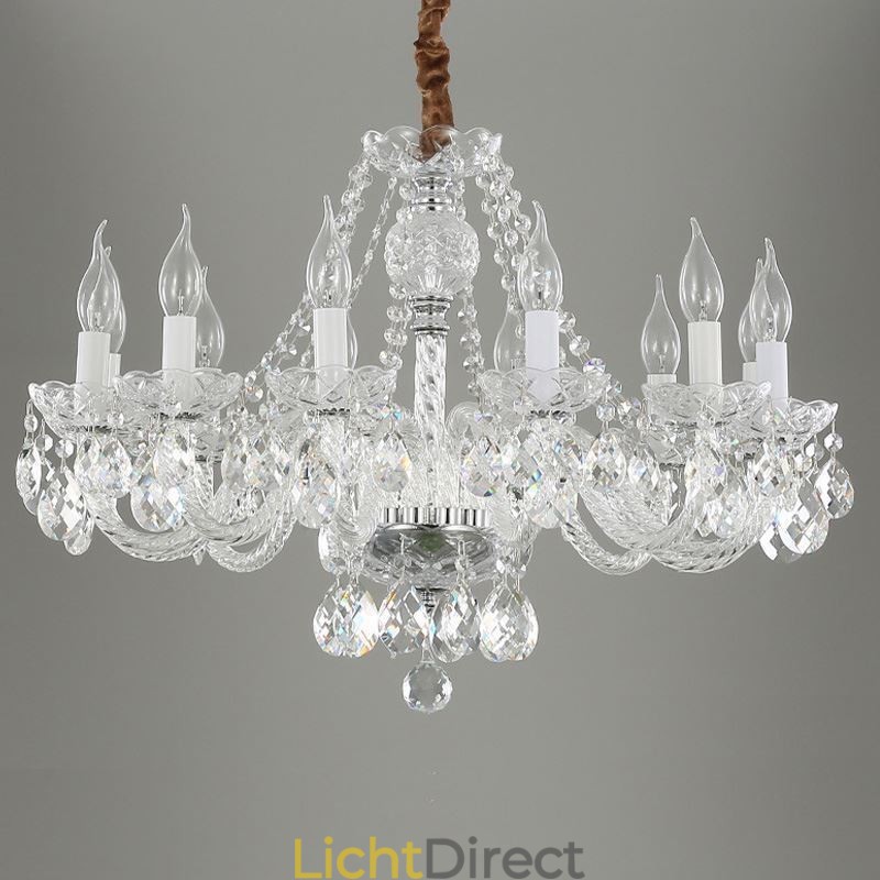 Transparante kristallen kroonluchter Europese luxe decoratieve plafondlamp