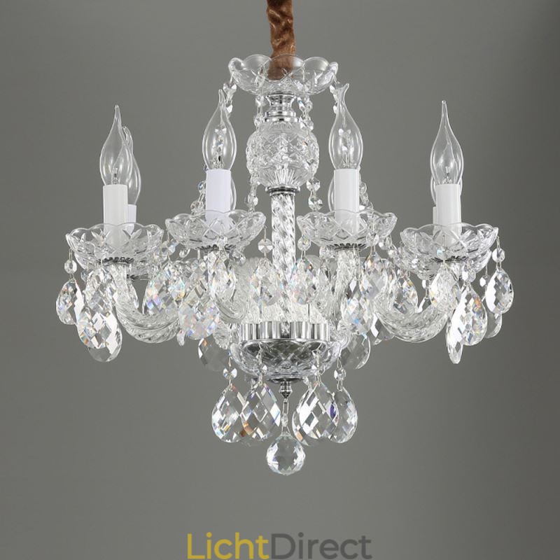 Europese heldere kristallen kroonluchter glazen lamplichaam 8 lampen