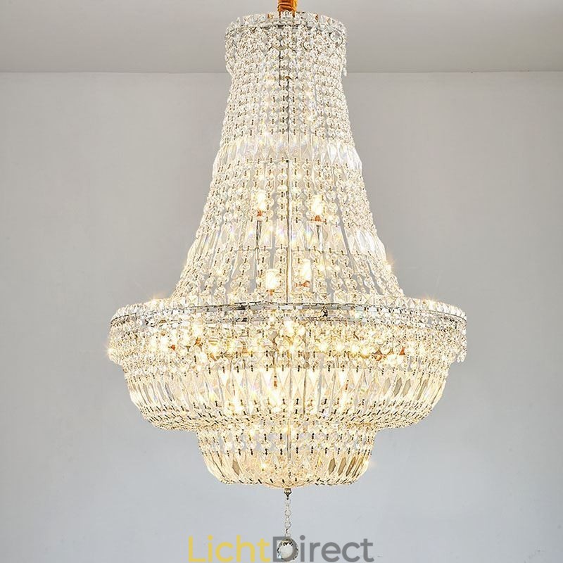 Retro Kristallen Kroonluchter Amerikaanse Luxe Kristallen Plafondlamp Met 18 Lampen