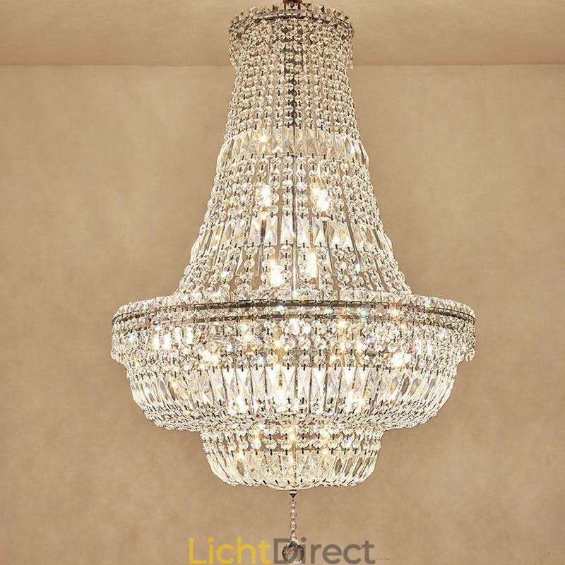 Retro Kristallen Kroonluchter Amerikaanse Luxe Kristallen Plafondlamp Met 18 Lampen
