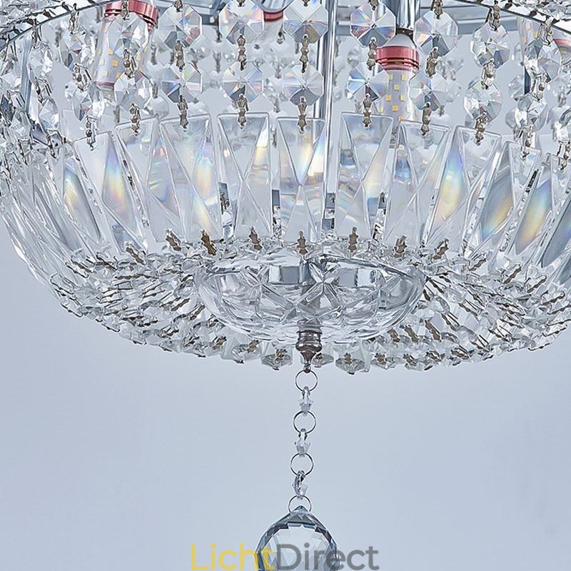 Retro Kristallen Kroonluchter Amerikaanse Luxe Kristallen Plafondlamp Met 18 Lampen