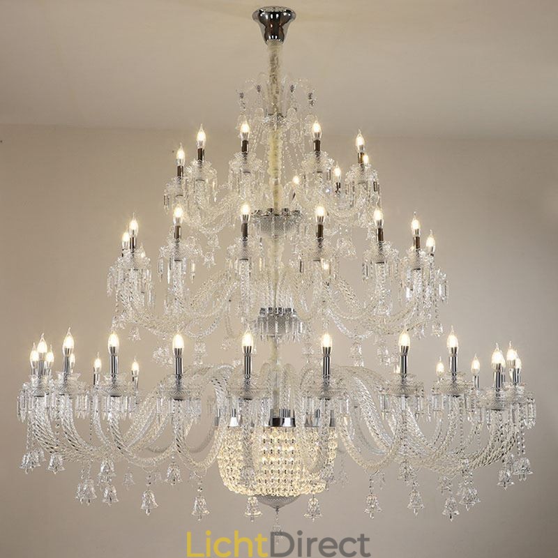 Europese kristallen kroonluchter decoratie plafondlamp met 50 lampen