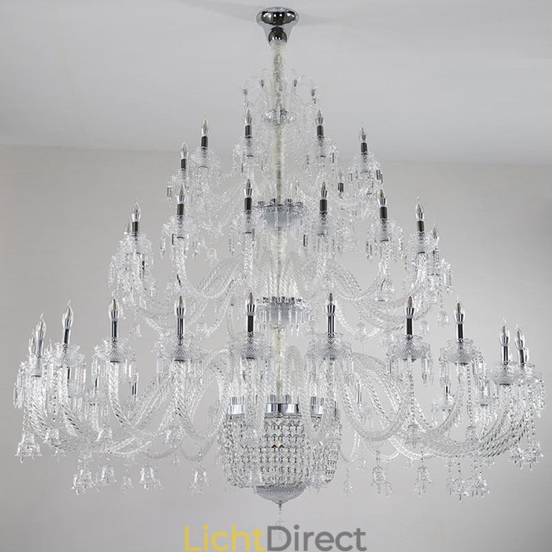 Europese kristallen kroonluchter decoratie plafondlamp met 50 lampen