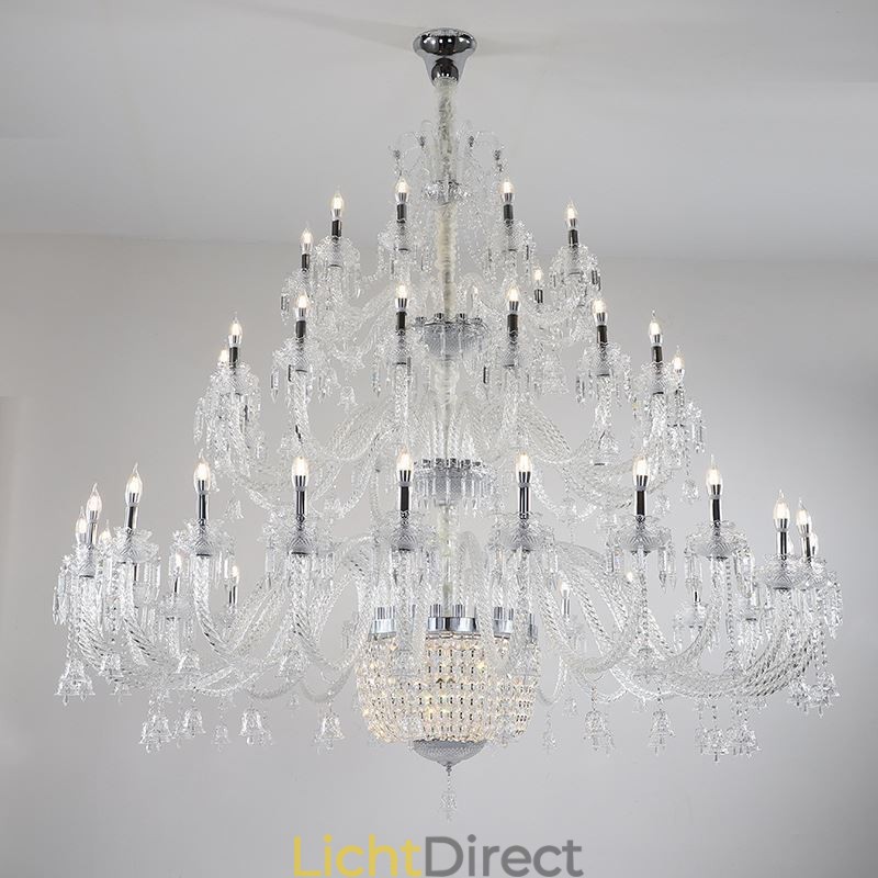 Europese kristallen kroonluchter decoratie plafondlamp met 50 lampen