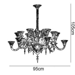 Europese kristallen kroonluchter decoratie plafondlamp met 12 lampen