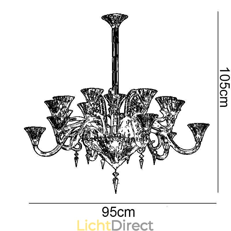 Europese kristallen kroonluchter decoratie plafondlamp met 12 lampen