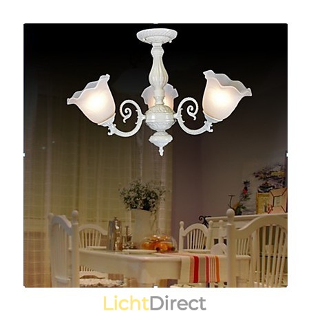 Inbouwlamp met drie lampen, wit, Europees, retro, klassiek Inbouwlamp met drie lampen, wit, Europees, retro, klassiek