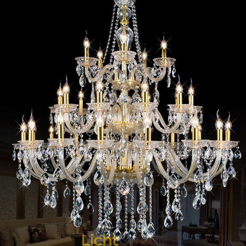 Luxe Kristallen Kroonluchter Decoratie Plafondlamp Met 32 Lampen