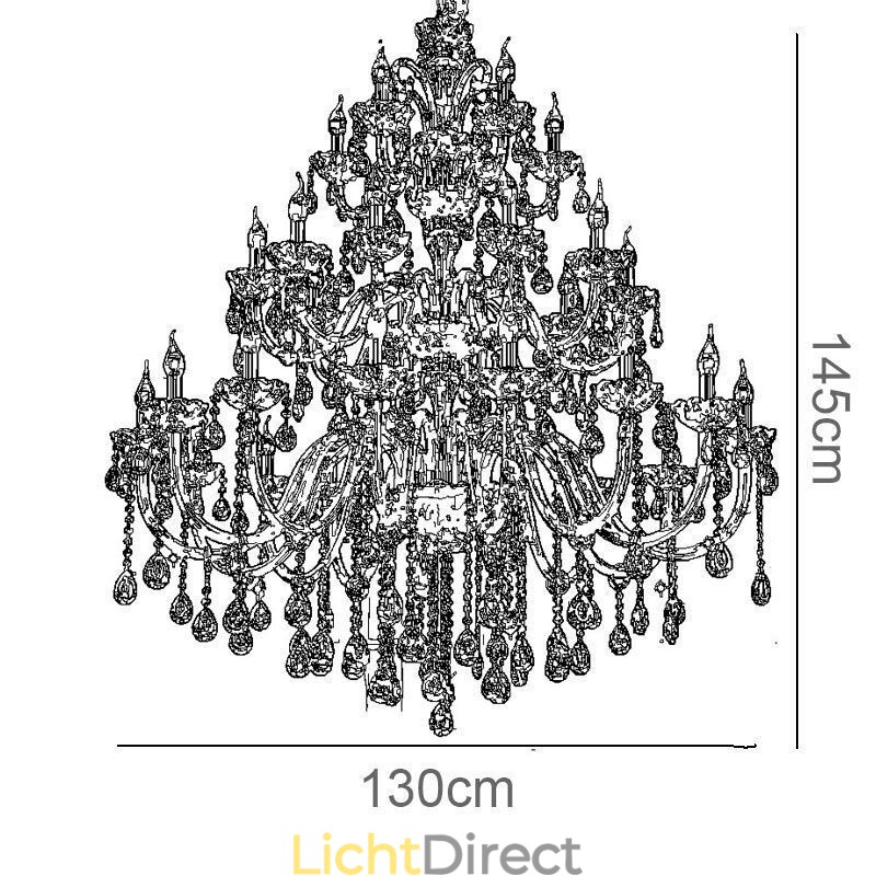 Europese Kristallen Kroonluchter Luxe Plafondlamp Met 30 Lampen