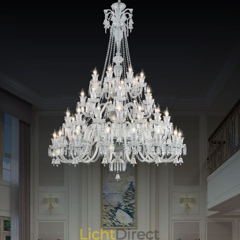 Europese kristallen kroonluchter plafondlamp met 48 lampen