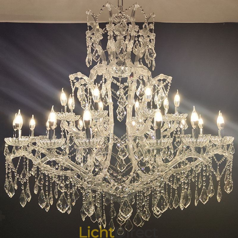 Europese kristallen kroonluchter decoratie plafondlamp met 24 lampen