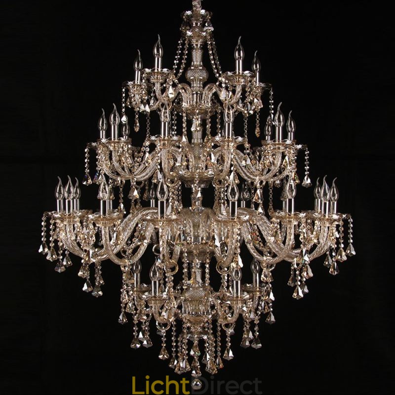 Cognac Kristallen Kroonluchter Plafondlamp Met 35 Lampen