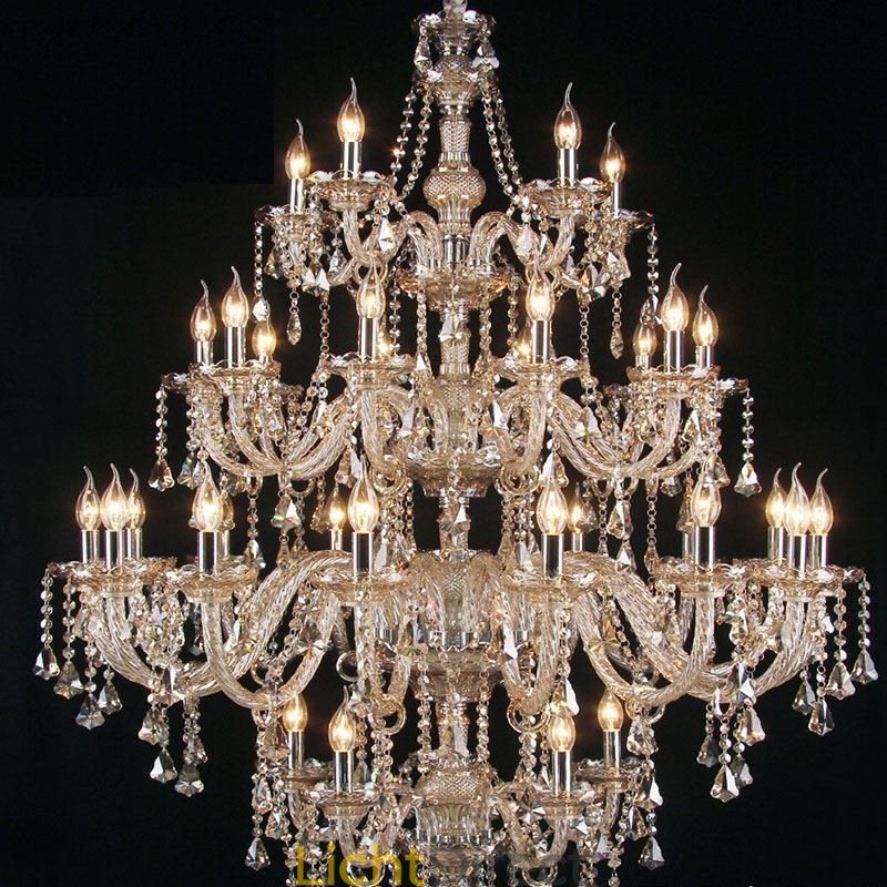 Cognac Kristallen Kroonluchter Plafondlamp Met 35 Lampen