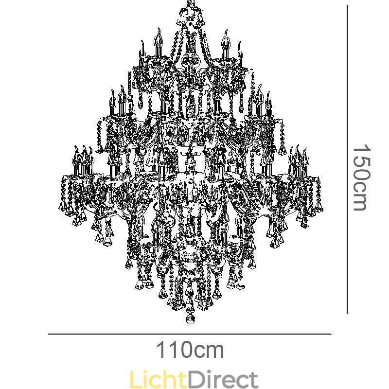 Cognac Kristallen Kroonluchter Plafondlamp Met 35 Lampen