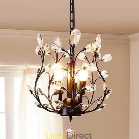 Zwarte Retro Kroonluchter Kristallen Plafondlamp Zwarte Retro Kroonluchter Kristallen Plafondlamp