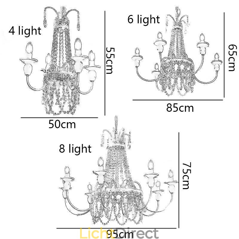 Nordic Kristallen Kroonluchter Verf Craft Crème Plafondlamp
