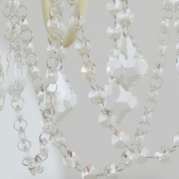 Nordic Kristallen Kroonluchter Verf Craft Crème Plafondlamp