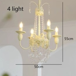 Nordic Kristallen Kroonluchter Verf Craft Crème Plafondlamp