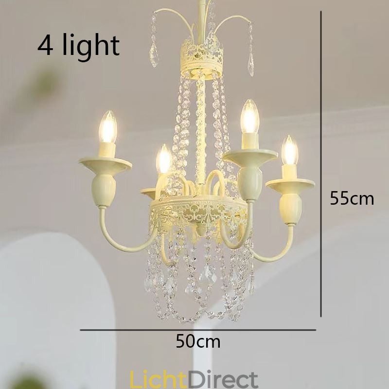 Nordic Kristallen Kroonluchter Verf Craft Crème Plafondlamp