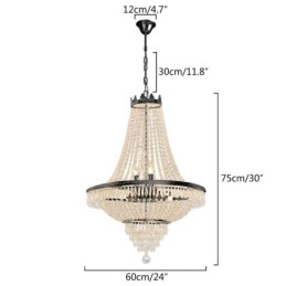 Klassieke kristallen kroonluchter zwarte Empire-stijl hanglamp 9 lampen