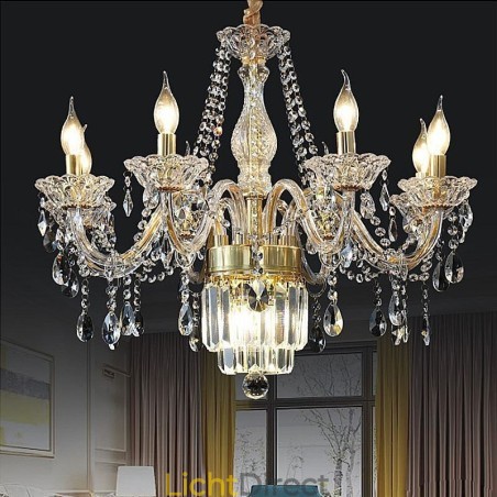 Grote kristallen kroonluchter Europese klassieke hanglamp Grote kristallen kroonluchter Europese klassieke hanglamp