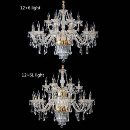 Grote kristallen kroonluchter Europese klassieke hanglamp