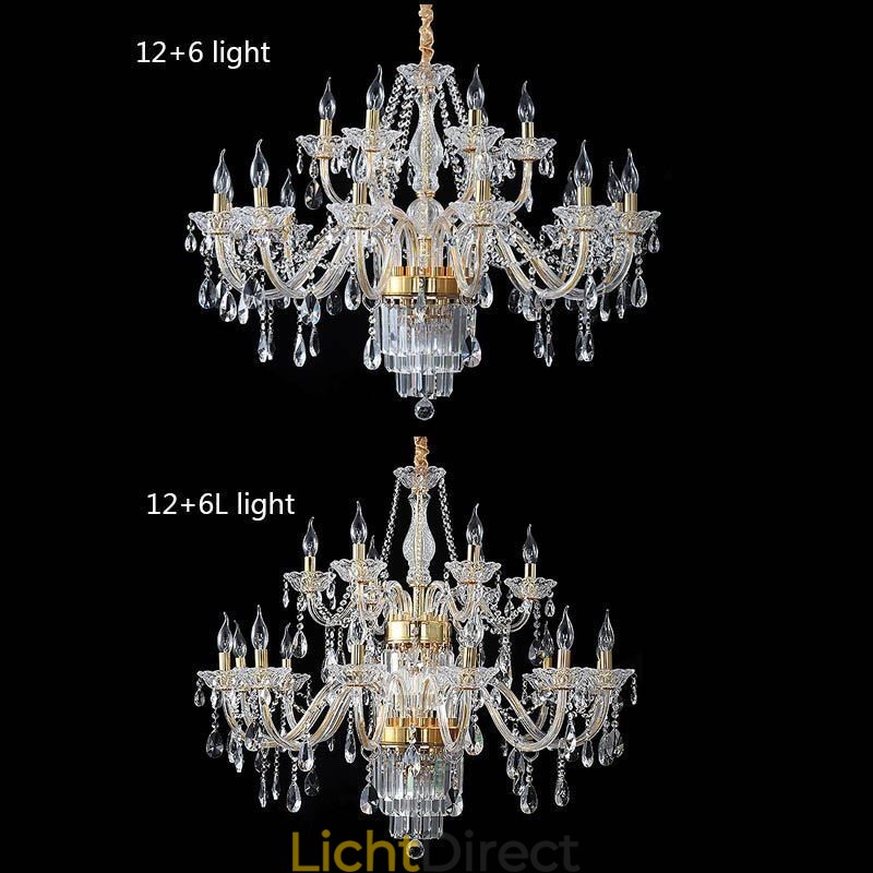 Grote kristallen kroonluchter Europese klassieke hanglamp