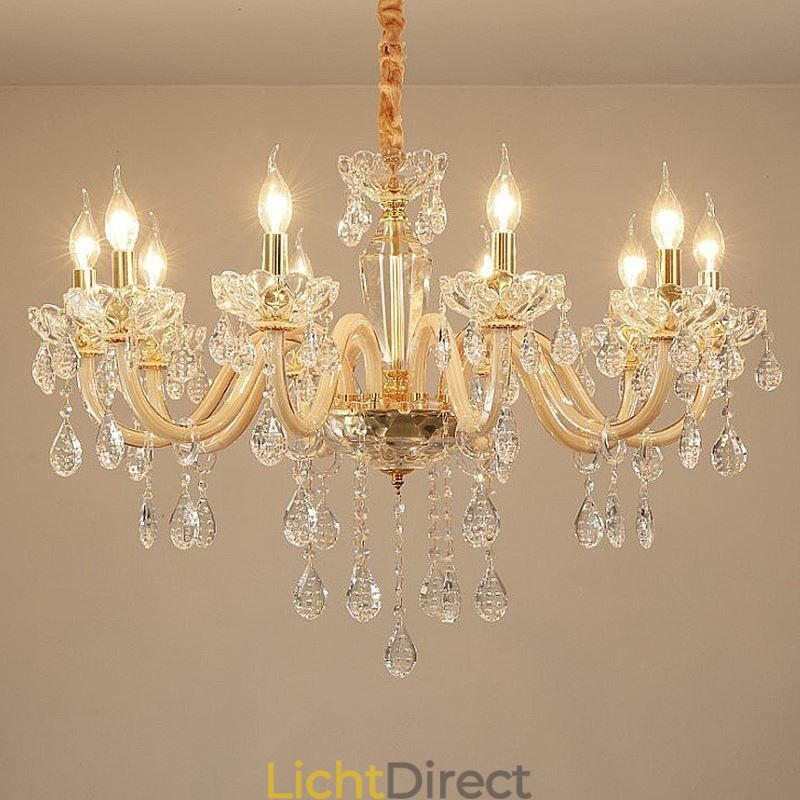 Elegante kristallen kroonluchter Europese stijl glazen hanglamp