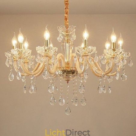 Elegante kristallen kroonluchter Europese stijl glazen hanglamp Elegante kristallen kroonluchter Europese stijl glazen hanglamp
