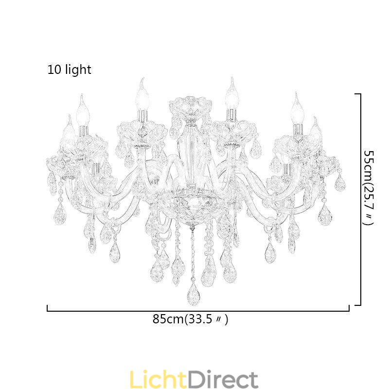 Elegante kristallen kroonluchter Europese stijl glazen hanglamp