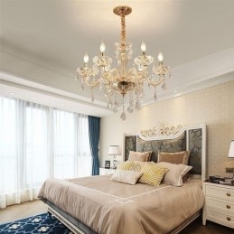 Elegante kristallen kroonluchter Europese stijl glazen hanglamp