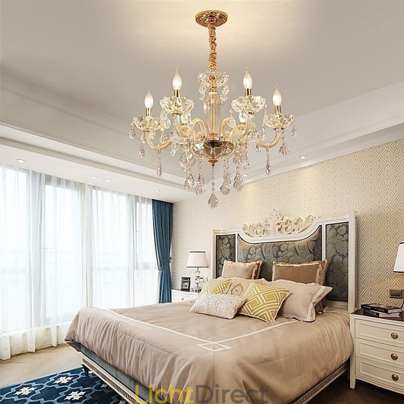 Elegante kristallen kroonluchter Europese stijl glazen hanglamp