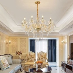 Elegante kristallen kroonluchter Europese stijl glazen hanglamp