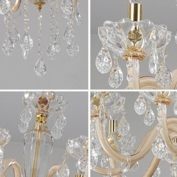 Elegante kristallen kroonluchter Europese stijl glazen hanglamp