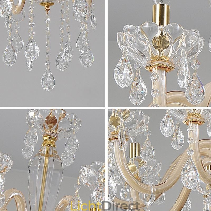 Elegante kristallen kroonluchter Europese stijl glazen hanglamp