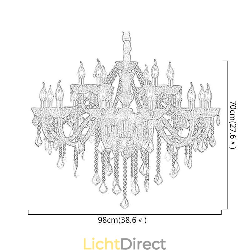 Europese Kristallen Kroonluchter Luxe Hanglamp Blauwe Hanglamp