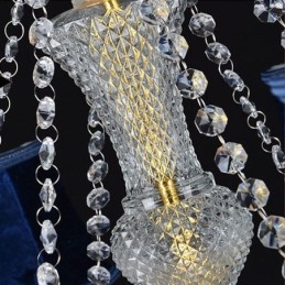 Europese Kristallen Kroonluchter Luxe Hanglamp Blauwe Hanglamp