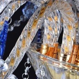 Europese Kristallen Kroonluchter Luxe Hanglamp Blauwe Hanglamp