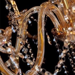 Europese kristallen kroonluchter elegante grote hanglamp amber