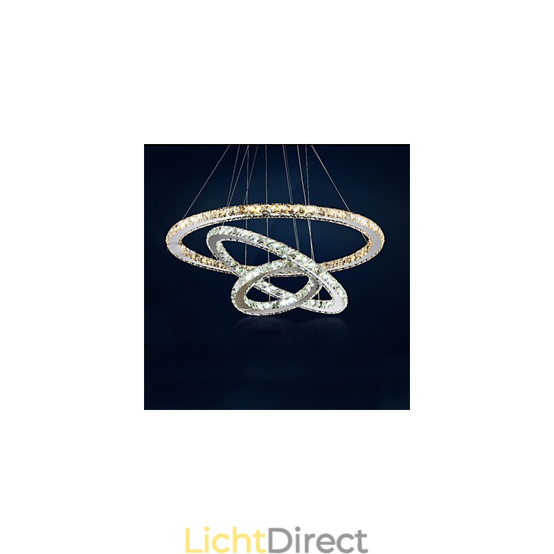 Hanglampen Amber en Helder K9 Kristallen Kroonluchter Verlichting met 3 Ringen