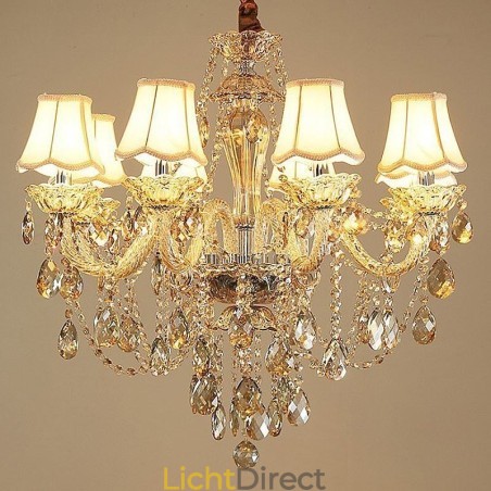 Kristallen kroonluchter Cognac plafondlamp Luxe Europees Kristallen kroonluchter Cognac plafondlamp Luxe Europees