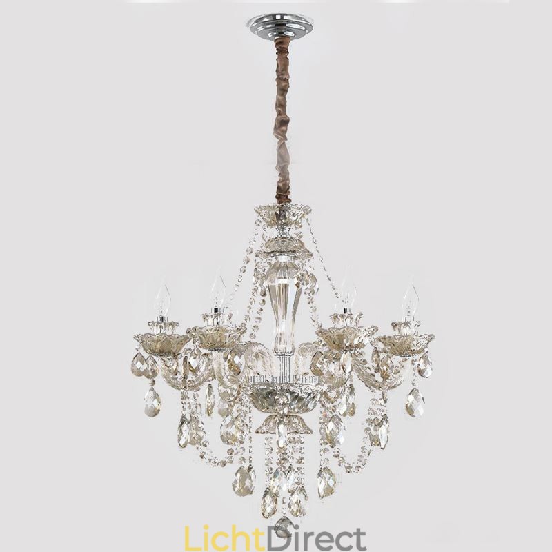 Kristallen kroonluchter Cognac plafondlamp Luxe Europees