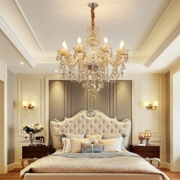 Kristallen kroonluchter Cognac plafondlamp Luxe Europees